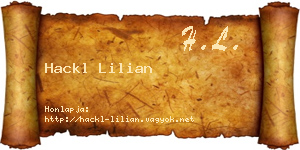 Hackl Lilian névjegykártya